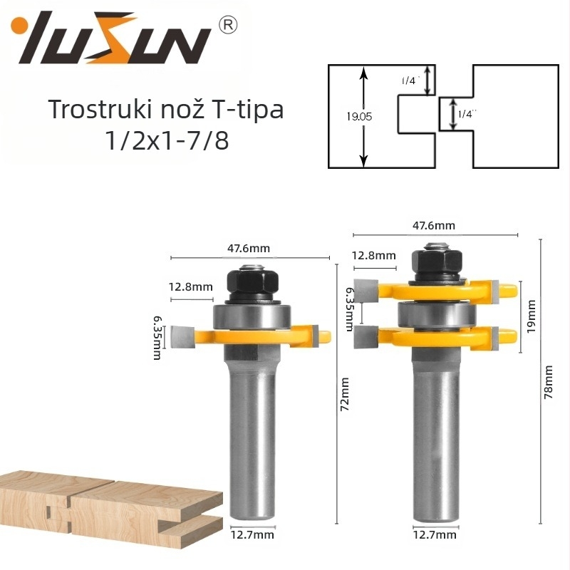 Fresa za mortise i tenon — Fresa s T-pločom za drvo