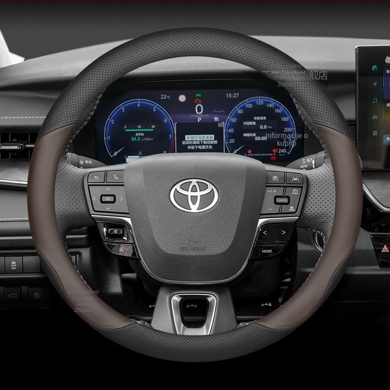 Navlaka za volan automobila – sportski stil, univerzalna za sve sezone, od goveđe kože.