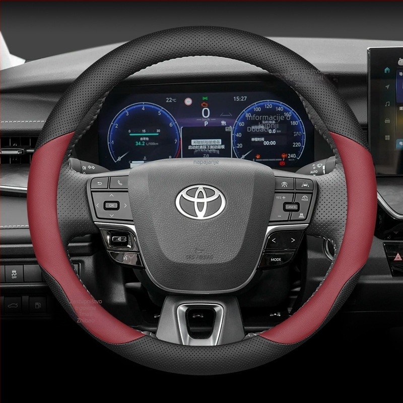 Navlaka za volan automobila – sportski stil, univerzalna za sve sezone, od goveđe kože.