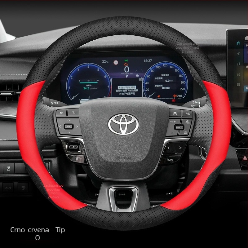 Navlaka za volan automobila – sportski stil, univerzalna za sve sezone, od goveđe kože.