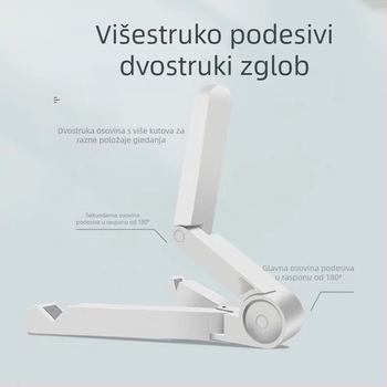 Stolni držač za telefon i tablet, sklopivi, višenamjenski, kompaktan i prijenosan za gledanje serija i live streama