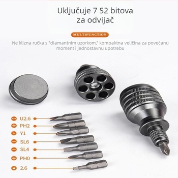 7-in-1 magnetski odvijač set od krom-vanadij čelika za popravke mobitela (bez izolacije, 0,12 kg)