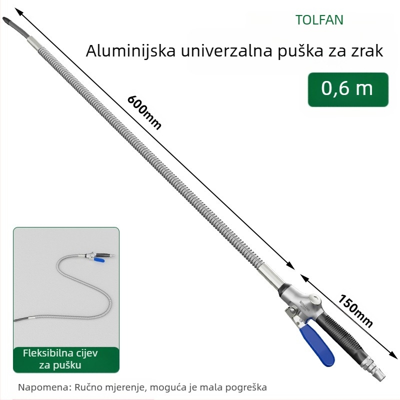 Wallvan sklopivi pneumatski pištolj za puhanje prašine, aluminijski spoj, univerzalno za čišćenje i uklanjanje prašine