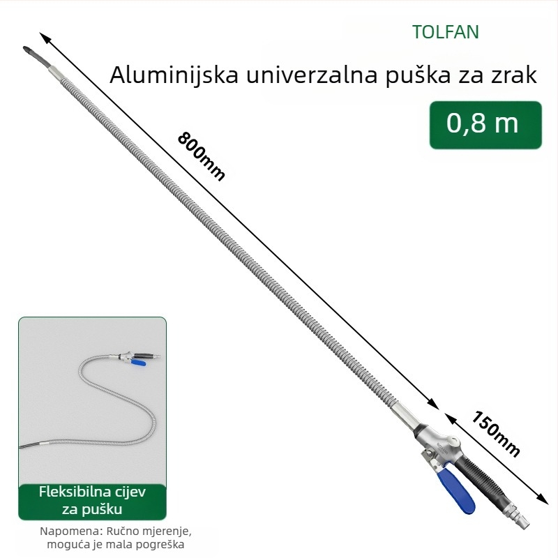 Wallvan sklopivi pneumatski pištolj za puhanje prašine, aluminijski spoj, univerzalno za čišćenje i uklanjanje prašine