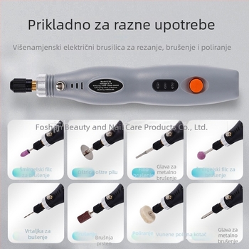 Precizni mini električni alat za graviranje jadeita i drveta, graviranje i poliranje (punjiva litij baterija, 3.7V–5V, tri brzine, kabel 1 m)