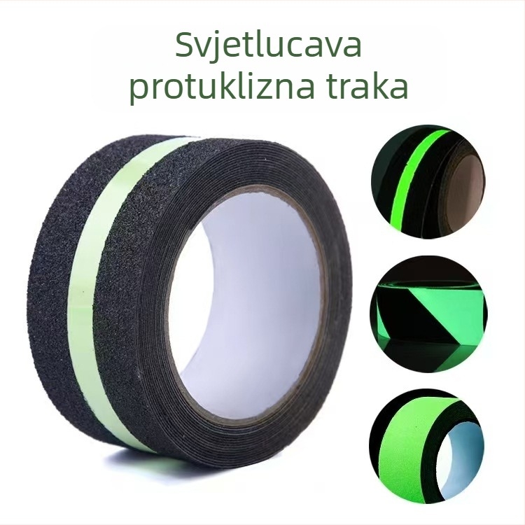 Traka protiv klizanja za stepenice s PET osnovom, fosforescirajuća, tiskiva, pogodna za stepenice, kupaonicu i hotel
