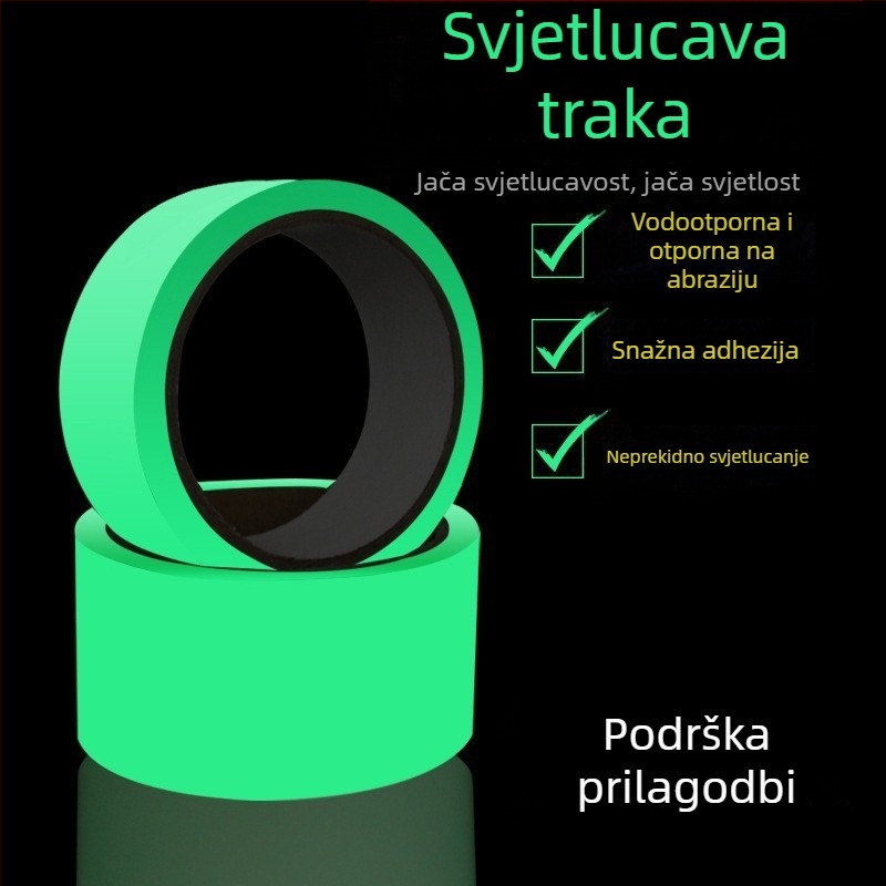 Traka protiv klizanja za stepenice s PET osnovom, fosforescirajuća, tiskiva, pogodna za stepenice, kupaonicu i hotel