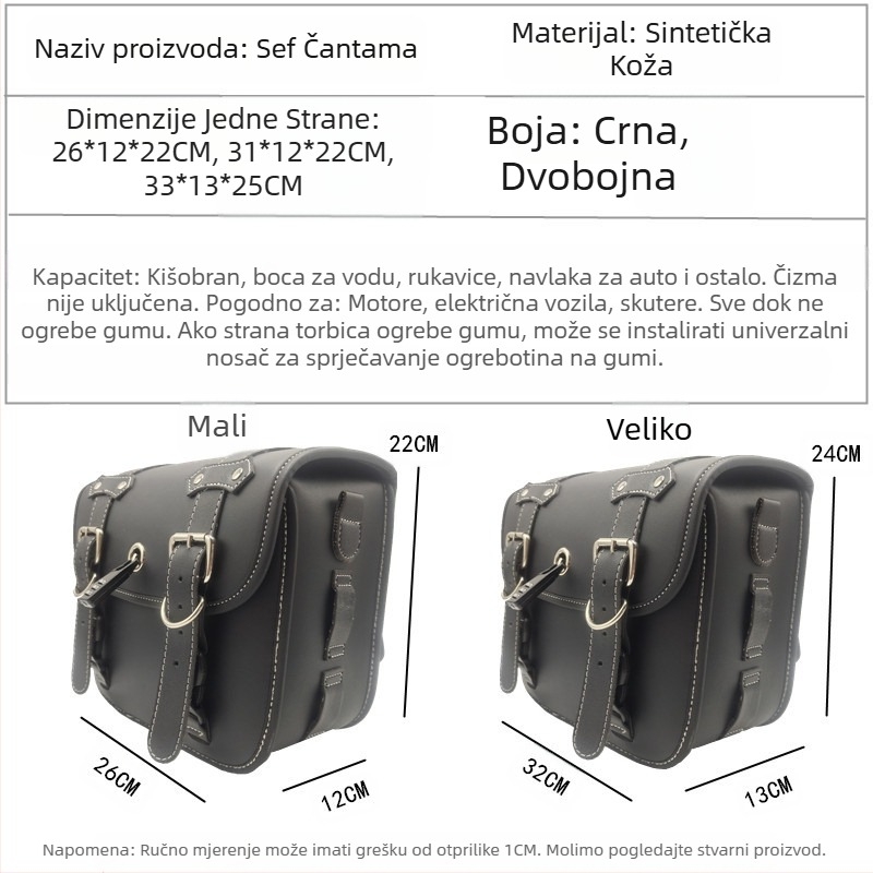 Bočna torba za motocikl - koža, DUKE.ARMOR, Vojnički paket, 21152193301, Prilagodba obrade