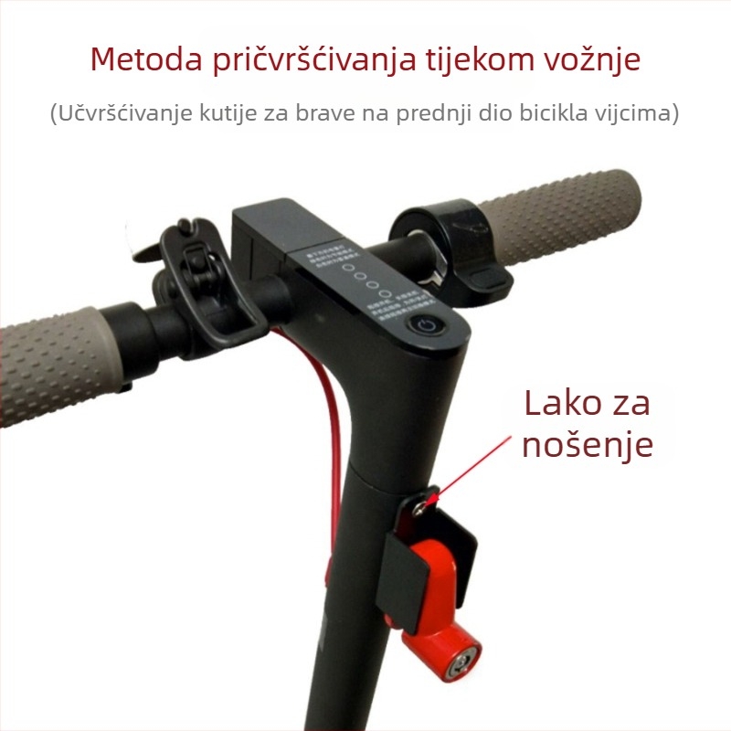 Univerzalni sigurnosni blok disk kočnice s čeličnim užetom za većinu električnih romobila i bicikala – čelična konstrukcija, težina 0,2 kg