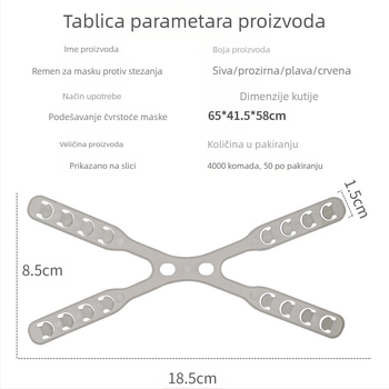 Dodatak za zaštitu ušiju za masku s prilagodljivom kopčom, stražnji nosač, materijal oppopp, unisex odrasli