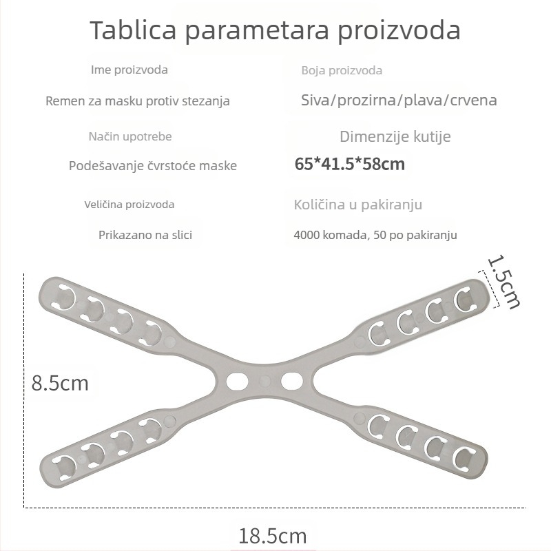 Dodatak za zaštitu ušiju za masku s prilagodljivom kopčom, stražnji nosač, materijal oppopp, unisex odrasli