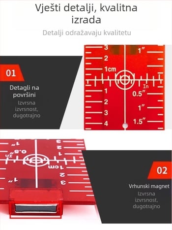 Laser nivo s magnetskom ciljanom pločom i infracrvenim i vidljivim laserskim zrakama za postavljanje na strop