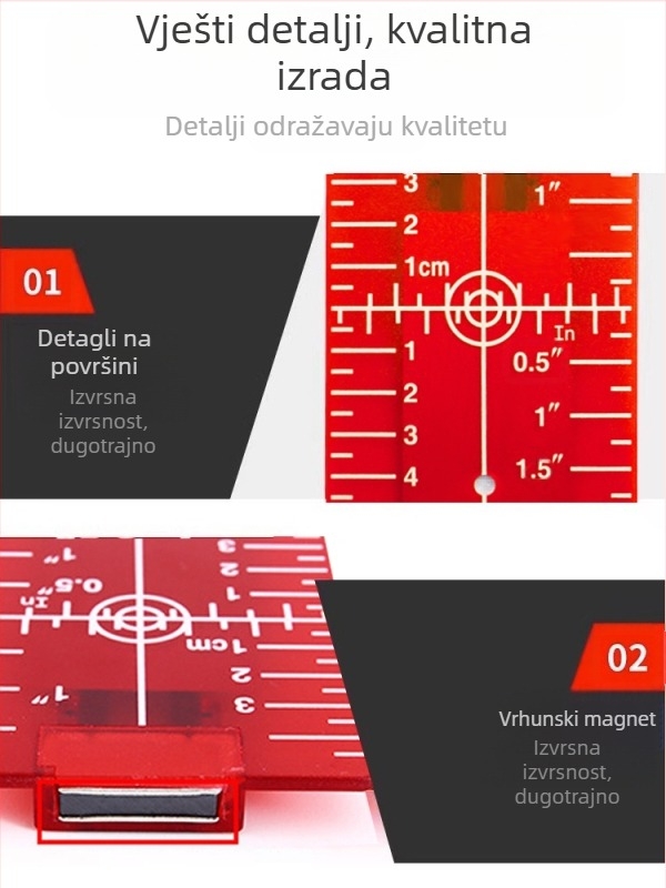 Laser nivo s magnetskom ciljanom pločom i infracrvenim i vidljivim laserskim zrakama za postavljanje na strop