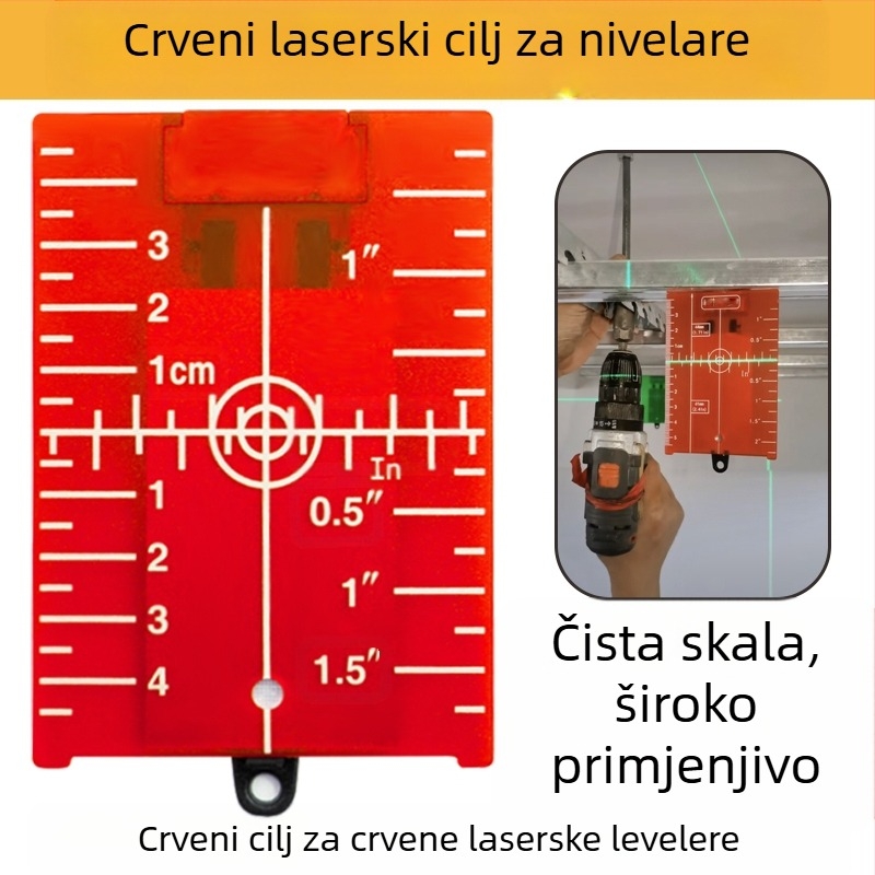 Laser nivo s magnetskom ciljanom pločom i infracrvenim i vidljivim laserskim zrakama za postavljanje na strop