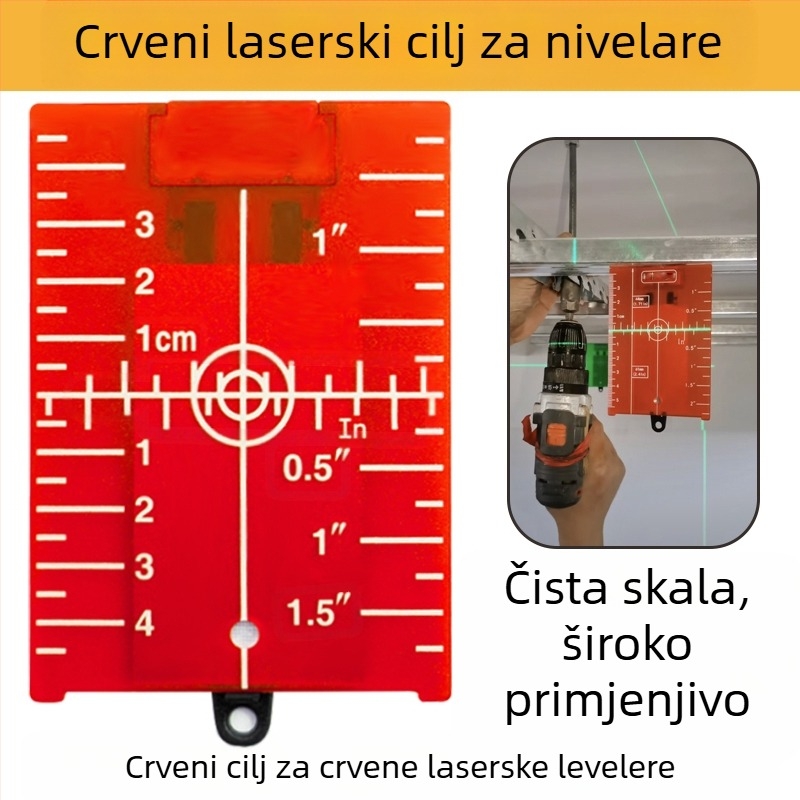 Laser nivo s magnetskom ciljanom pločom i infracrvenim i vidljivim laserskim zrakama za postavljanje na strop