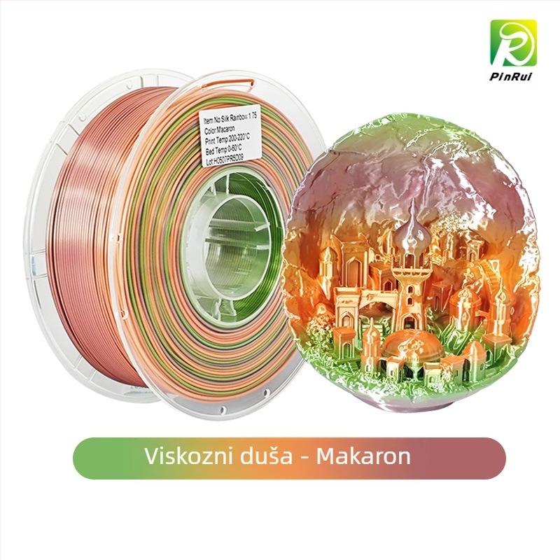 Pinrui 3D filament za ispis — PLA s glatkim završnim slojem, kružni presjek, gustoća 1.24