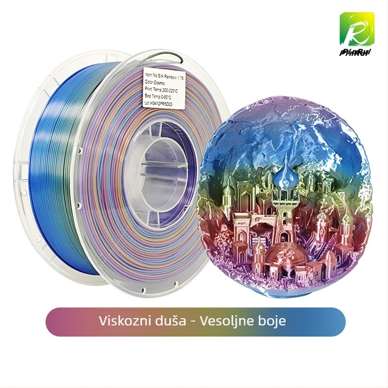 Pinrui 3D filament za ispis — PLA s glatkim završnim slojem, kružni presjek, gustoća 1.24