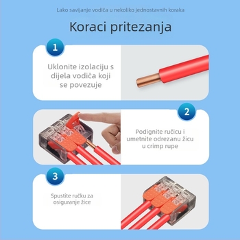 Brzi spojni terminal za paralelno i grananje žica, 2345 rupe, 1 ulaz-1 izlaz, s brzim konektorskim zateznim klipsom