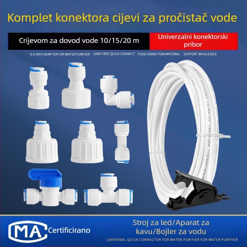 Set spojnih vodovodnih cijevi za filtraciju vode za aparate za piće: aparat za mlijeko-čaj, grijač vode, aparat za sok, espresso aparat, aparat za led