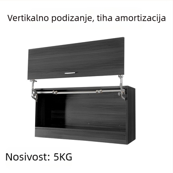 Pneumatska šipka za podršku vrata ormarića, vertikalno podizanje, aluminijska legura