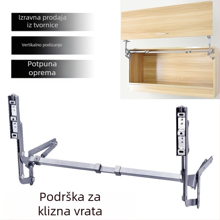Pneumatska šipka za podršku vrata ormarića, vertikalno podizanje, aluminijska legura