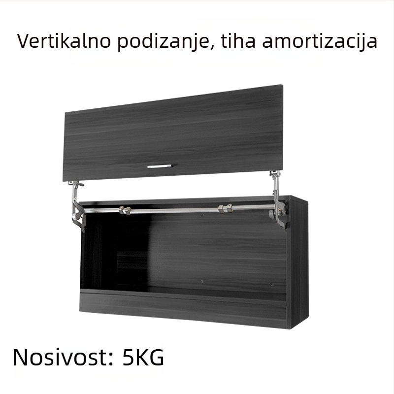 Pneumatska šipka za podršku vrata ormarića, vertikalno podizanje, aluminijska legura