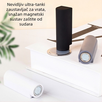 Podnožni sustav usisavanja za vrata – automatsko upravljanje, ABS magnetski, mat završna obrada, pogodan za vrlo uske spojeve vrata