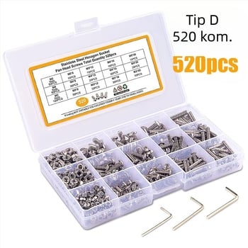 Set vijaka i matica s pločastom glavom – ISO 7380, Klasa A