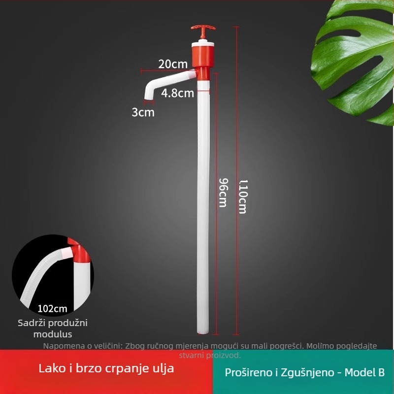 Ručna pumpa za tekućine sa usisnom cijevi; za razne tekućine (Brand: The First Force; Serija: Regular; Specifikacije: Regular)
