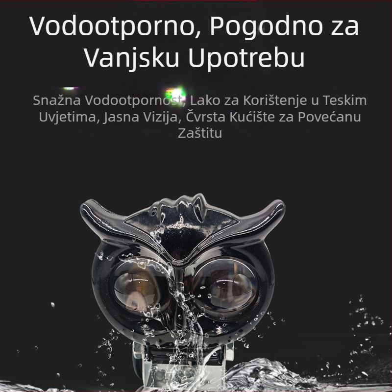 Motociklističko LED prednje svjetlo - novi tanki model sova, 12W, aluminijska konstrukcija, Liangmo Optoelectronics