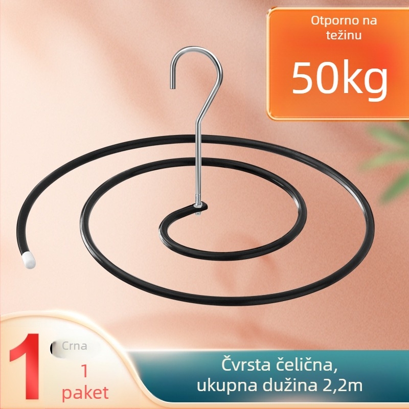 Vješalica za sušenje rublja, okrugli oblik s klipsama, željezna konstrukcija