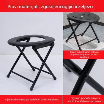 Toaletna stolica za starije osobe i trudnice, debela konstrukcija od ugljičnog čelika, model Section 06, s uključenom kantu za toaletu