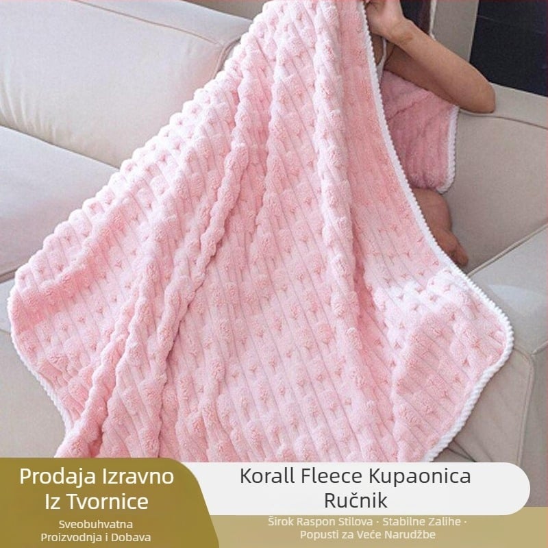Kupaonski ručnik Coral Velvet, mekan i upijajući, težina 100–120 g, mogućnost prilagodbe