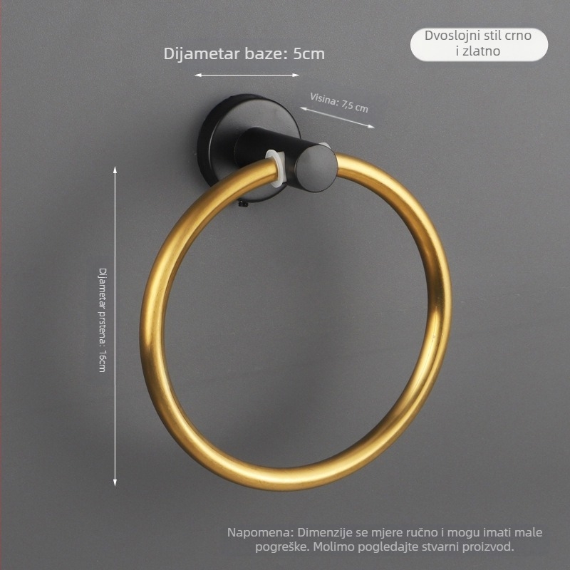 Držač ručnika od nehrđajućeg čelika 304, sjajna površina, nosivost 10 kg, set kupaonskog pribora