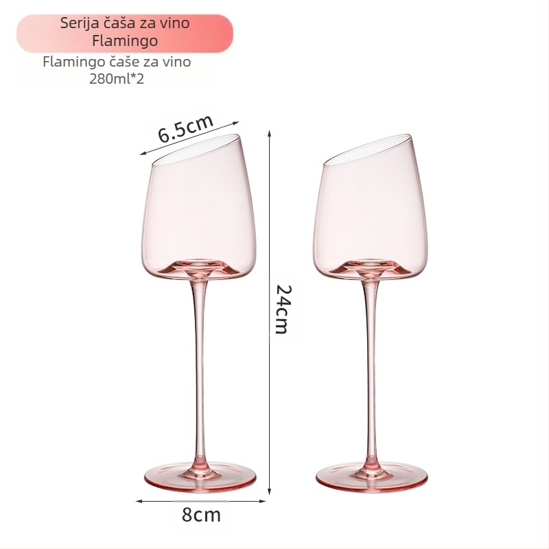 Nordijskog stila kristalne čaše za vino i šampanjac, jednostavan stil, 2 komada