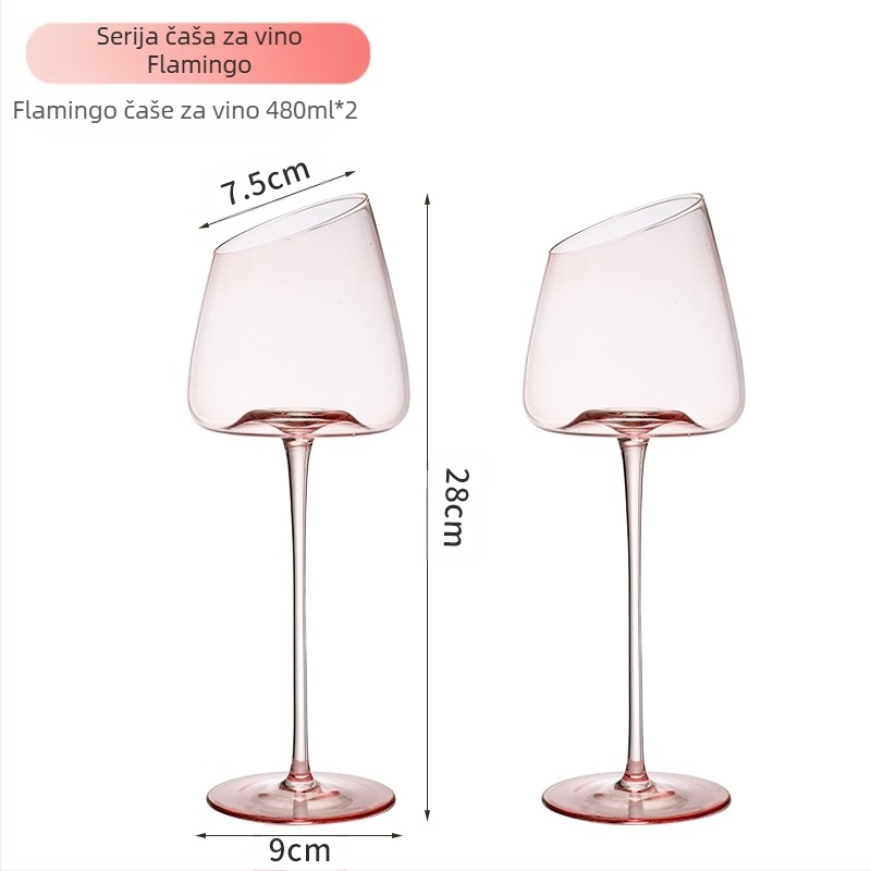 Nordijskog stila kristalne čaše za vino i šampanjac, jednostavan stil, 2 komada