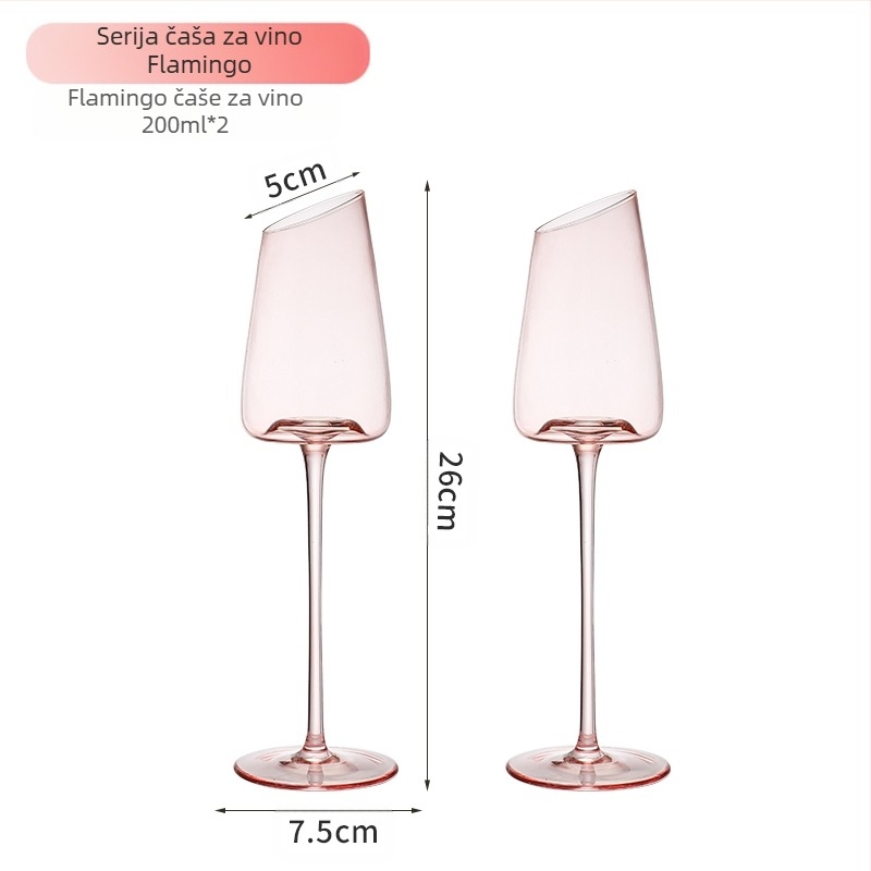 Nordijskog stila kristalne čaše za vino i šampanjac, jednostavan stil, 2 komada