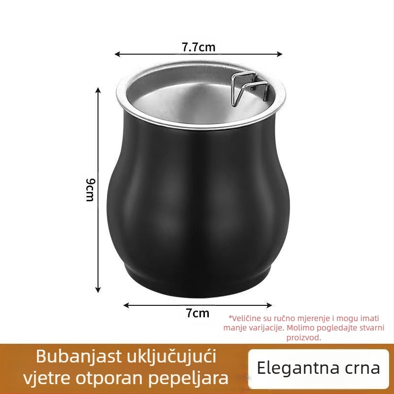 Pepeljara u obliku bubnja od nehrđajućeg čelika, za dnevni boravak | minimalistički, lagani luksuz; Otisak logotipa; Mogućnost personalizacije; Podrijetlo: Chaozhou
