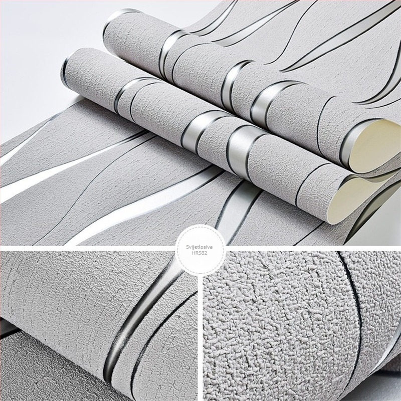 3D tapeta s vodnim valovima od netkaniog materijala – vodootporna, konkavno-udubljena tekstura, moderni minimalistički stil