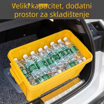 Automobilska unutarnja kutija za skladištenje, dvostruki sloj, kapacitet 50 L, polipropilen, jednostavan modern stil, bez montaže