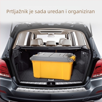 Automobilska unutarnja kutija za skladištenje, dvostruki sloj, kapacitet 50 L, polipropilen, jednostavan modern stil, bez montaže