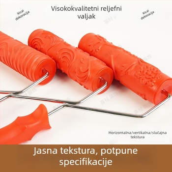 Ugravirani gumeni valjak za bojanje s nasumičnom teksturom; orijentacije: vodoravna i okomita; Marka: Beautiful and good; Radna površina: 46