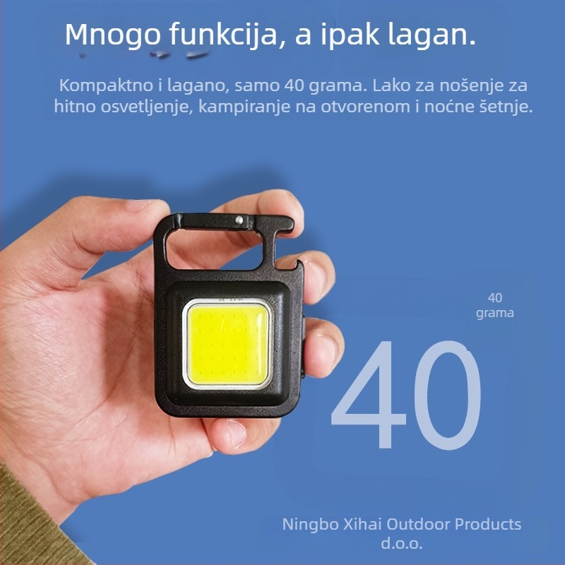Mini LED svjetlo za ključeve – Višenamjensko magnetsko radno svjetlo s otvaračem za boce (6W • Punjenje • 500mAh • Model XH-69)