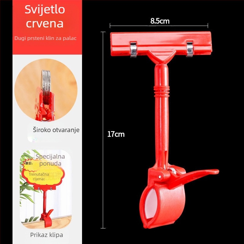 T-tip POP klip za oznake cijena na policama, moderan minimalistički dizajn, pogodan za poslovna darova / reklamna darova