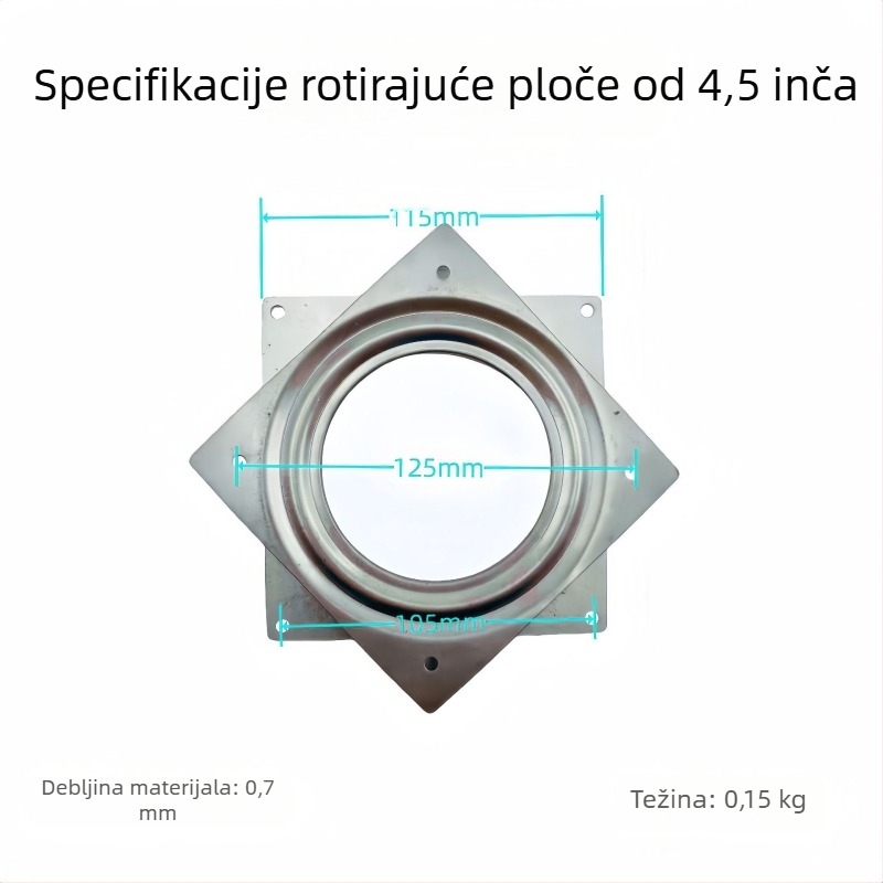 Okretna baza za izlaganje - Željezo, Puna perla šuplja konstrukcija, 360° rotacija, Moderni minimalistički stil, Žig/štancanje