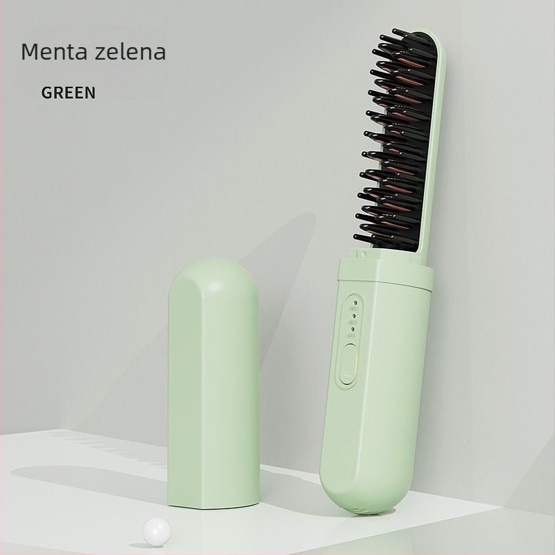 Bežično glačalo za kosu i uvijač s negativnim ionima, dvostruka upotreba, prijenosno, s turmalin keramickim grijačem, 10 razina kontrole temperature, 45 W, 110–220 V
