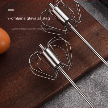 Ručna miješalica za jaja – ručna, od nehrđajućeg čelika, nije električna; 1 funkcija; stil: moderni minimalistički