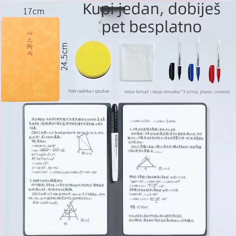 Qing Yile Stolni brzi bilježnica s mini bijelom pločom, koža imitacija, kategorija nacrt, kreativni trend