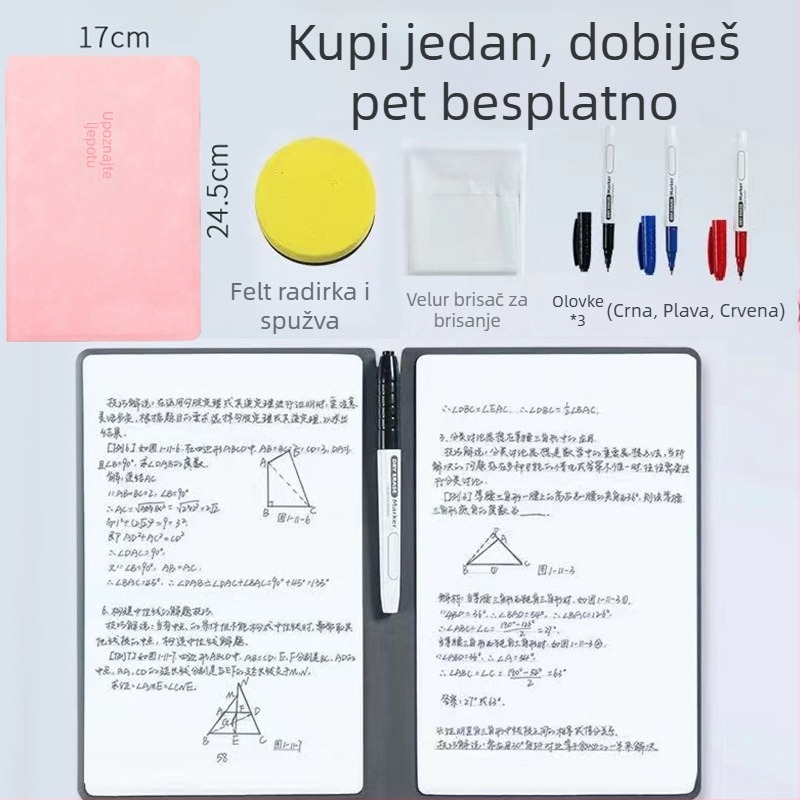 Qing Yile Stolni brzi bilježnica s mini bijelom pločom, koža imitacija, kategorija nacrt, kreativni trend