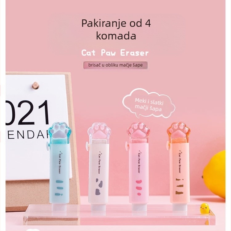 Gumica u obliku mačje kandže, karikatura dizajn, MW TG103, materijal PS guma, za učenike